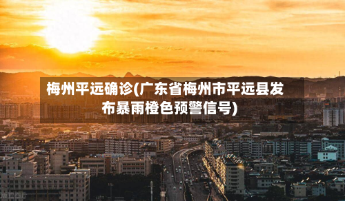 梅州平远确诊(广东省梅州市平远县发布暴雨橙色预警信号)