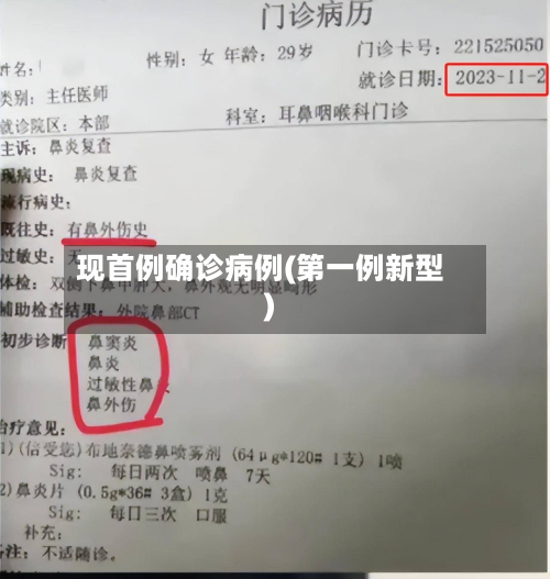 现首例确诊病例(第一例新型)