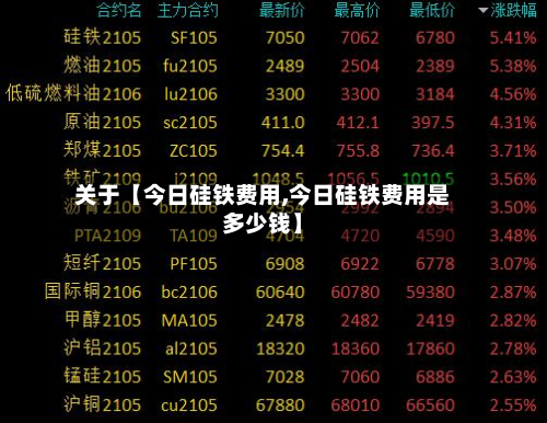 关于【今日硅铁费用,今日硅铁费用是多少钱】