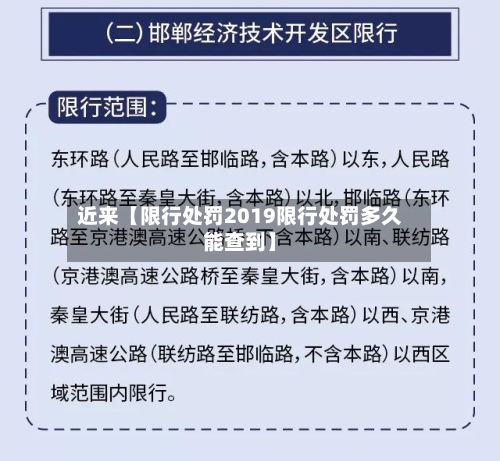 近来【限行处罚2019限行处罚多久能查到】