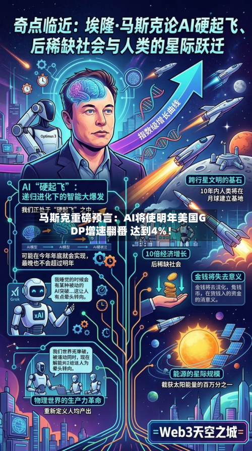 马斯克重磅预言：AI将使明年美国GDP增速翻番 达到4%！