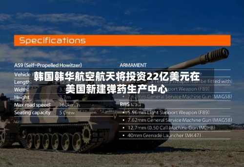 韩国韩华航空航天将投资22亿美元在美国新建弹药生产中心