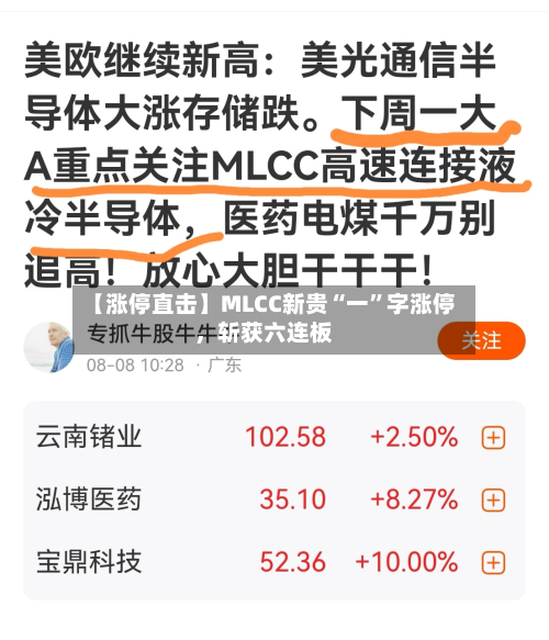 【涨停直击】MLCC新贵“一”字涨停，斩获六连板