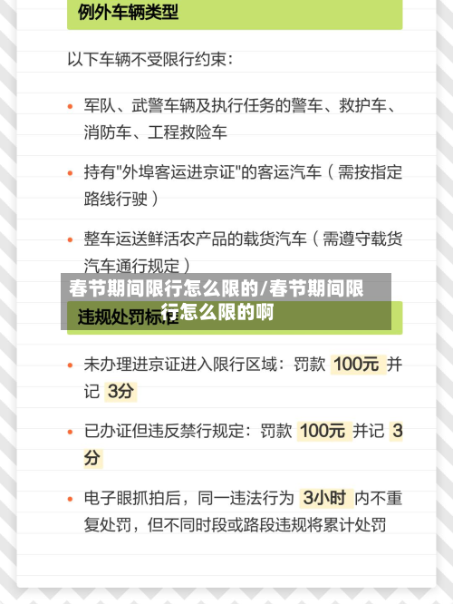 春节期间限行怎么限的/春节期间限行怎么限的啊